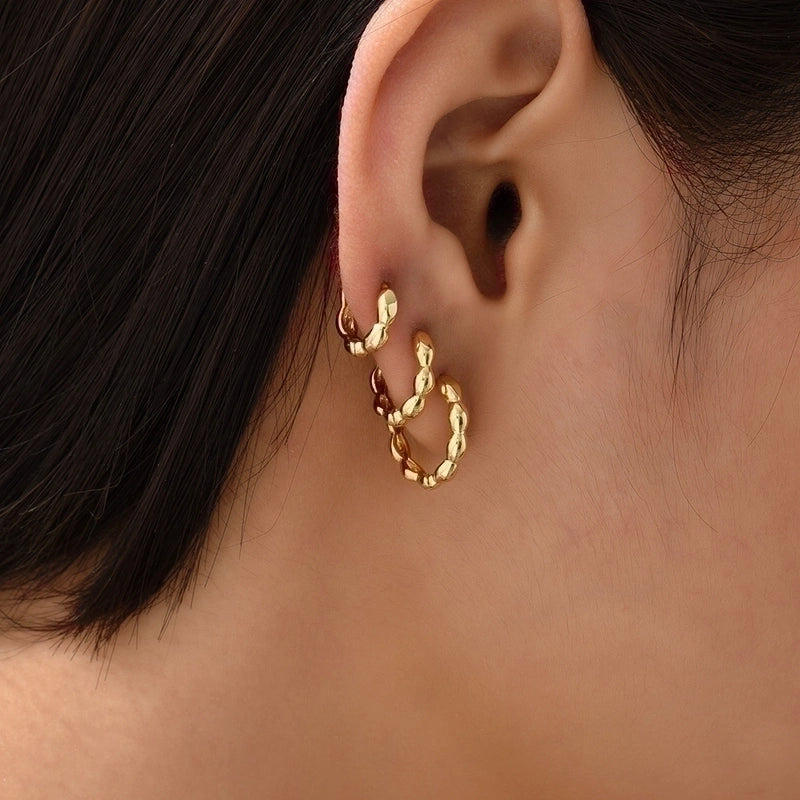 1 Pair Minimalist Heart Shape Plating Copper Earrings