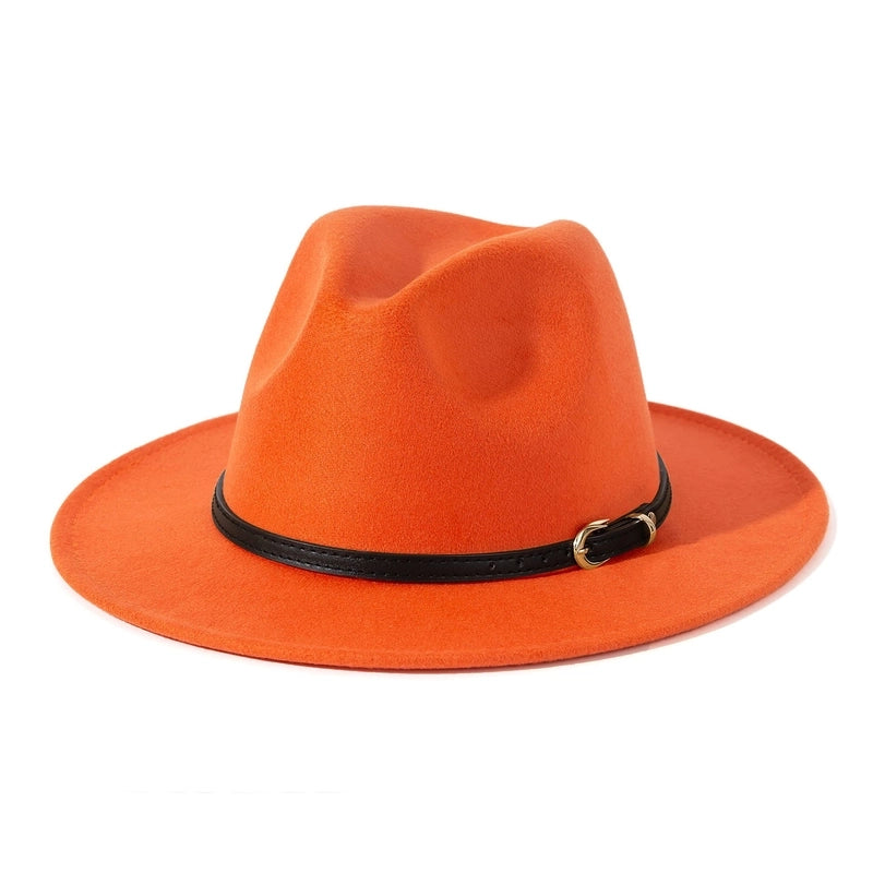 Fashion Flat Top Hat Women's British French Socialite Elegant Felt Hat Autumn And Winter Warm Jazz Hat Men's