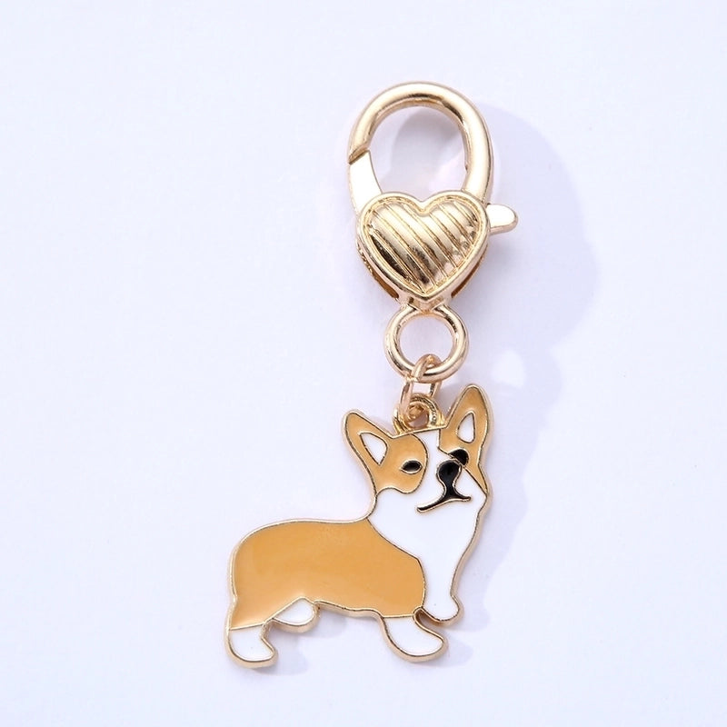 Cute Pet Dog Alloy Drip Oil Pendant Jewelry Accessories