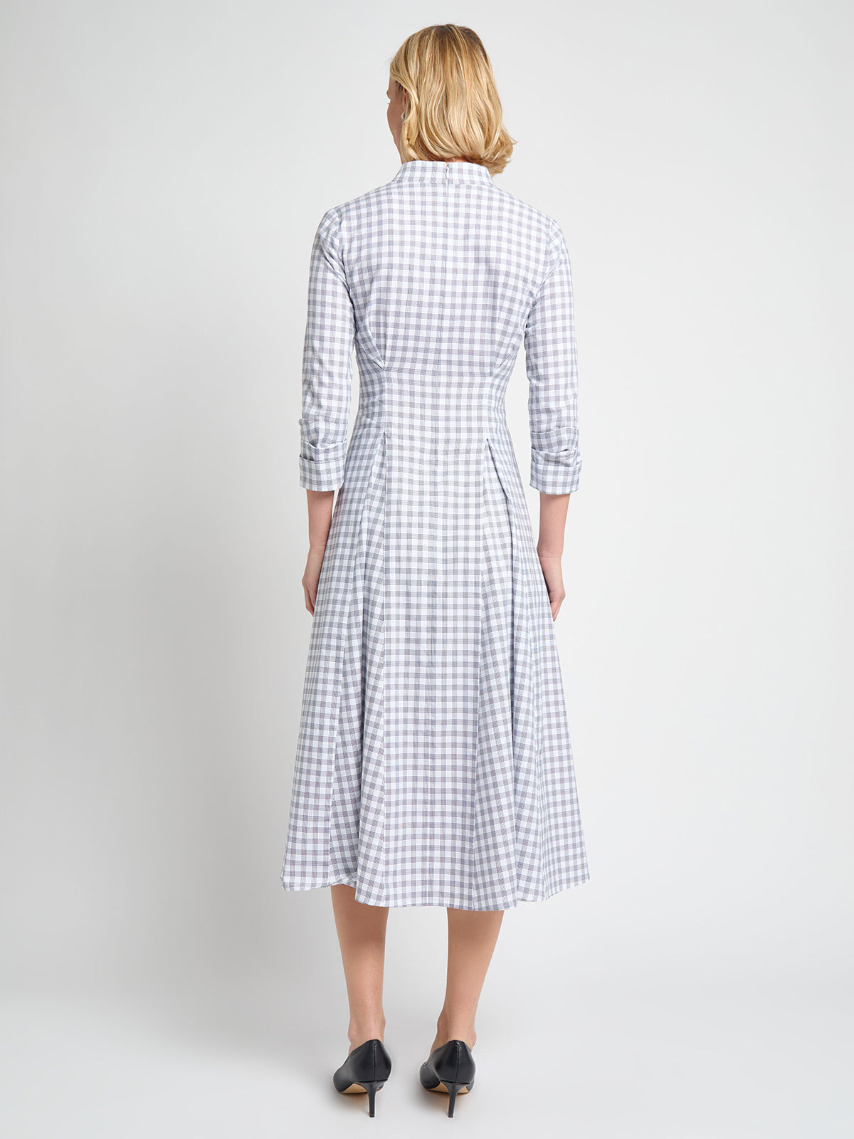 Fit & Flare Plaid Sleeve Cotton Maxi Dress - True Fit
