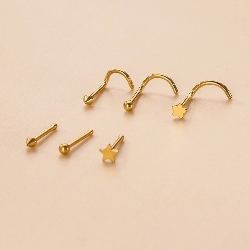 1 Piece Nose Rings & Studs Fashion Geometric Star 316L Stainless Steel  Plating