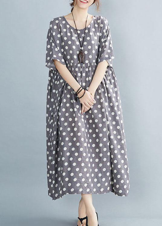 Grey Dot Patchwork Summer Party Dresses