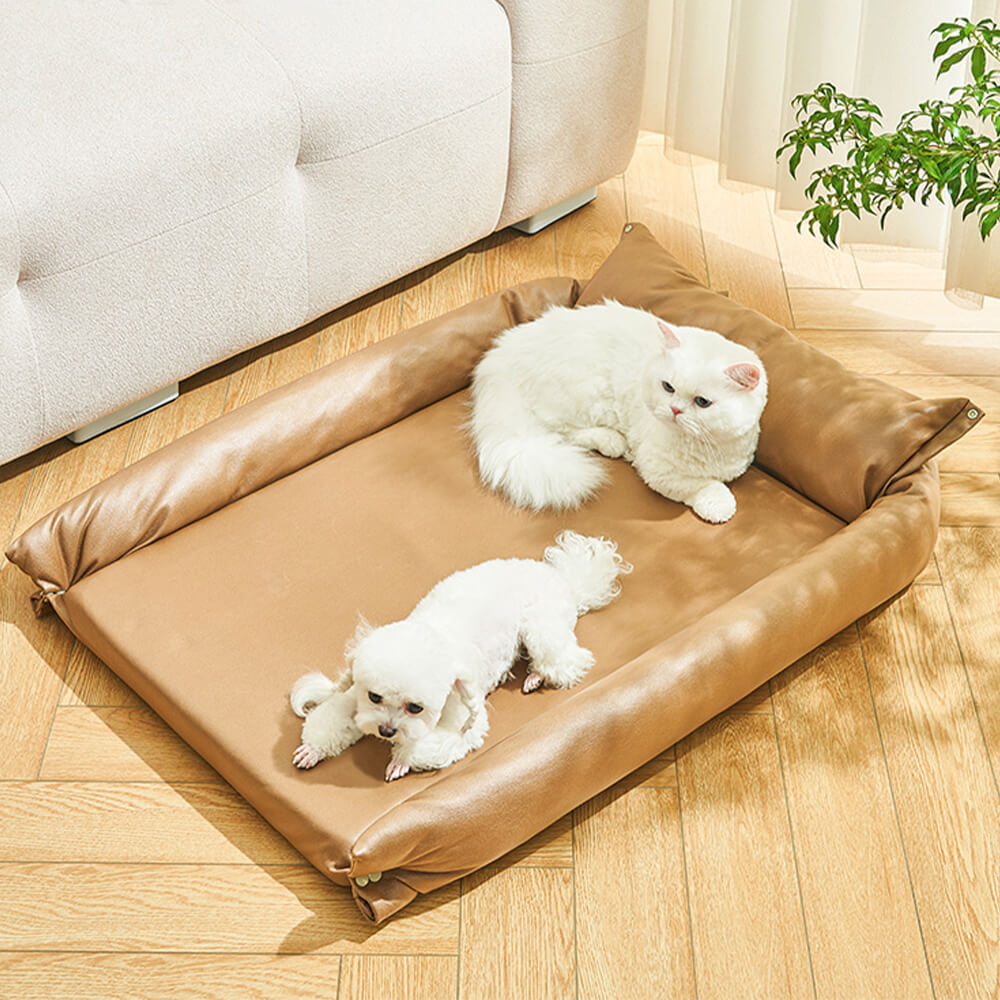 Technical Leather Waterproof Scratch Resistant Large Dog Bed