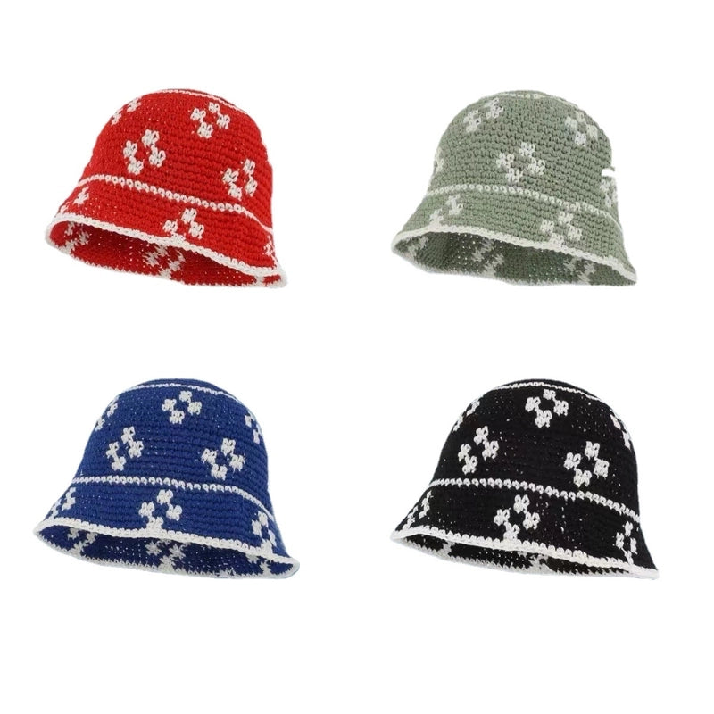 Unisex Retro Pastoral Flower Eaveless Bucket Hat