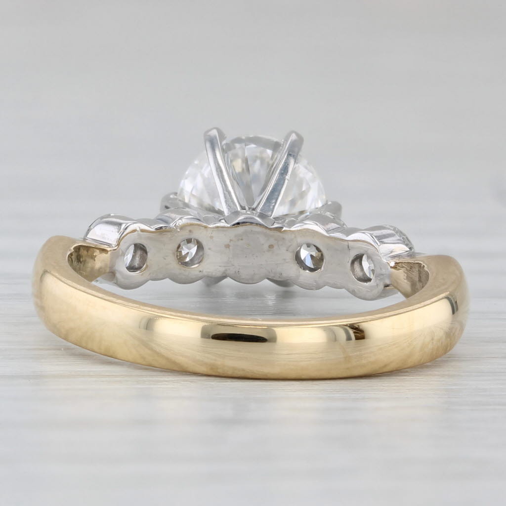 2.15ctw Round Diamond Engagement Ring 18k Gold Size 6.5 Hearts on Fire GIA