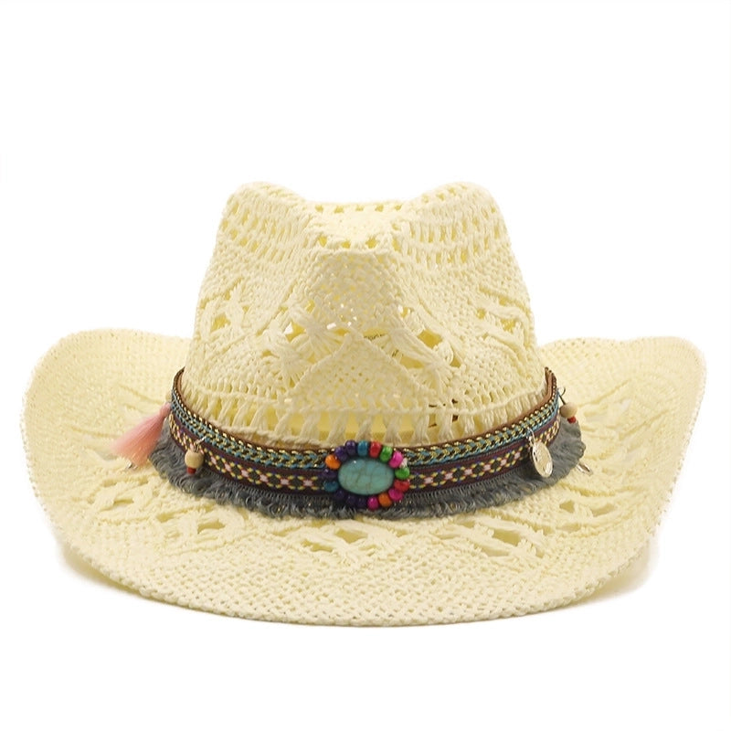 Fashion Natural Hand-woven Cowboy Straw Hat