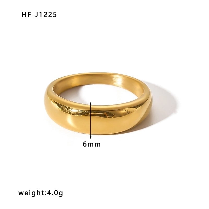 Stainless Steel 18K Gold Plated Minimalist Plating Heart Shape Crown Bow Knot Rings