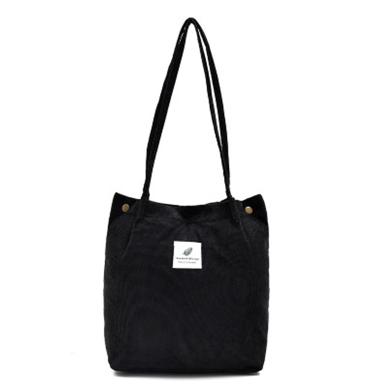 Women's Fashion Solid Color Corduroy Shopping Bags