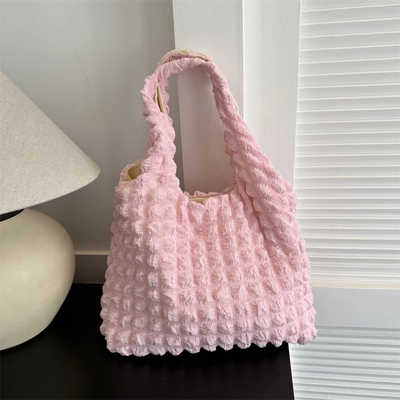Women's All Seasons Canvas Plaid Solid Color Streetwear Square Magnetic Buckle Handbag