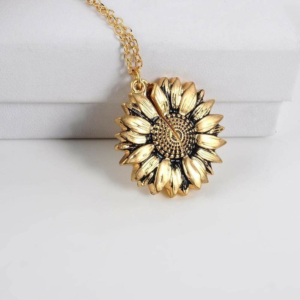 🔥🌞You Are My Sunshine Sunflower Necklace🌻(Double-sided engraving)