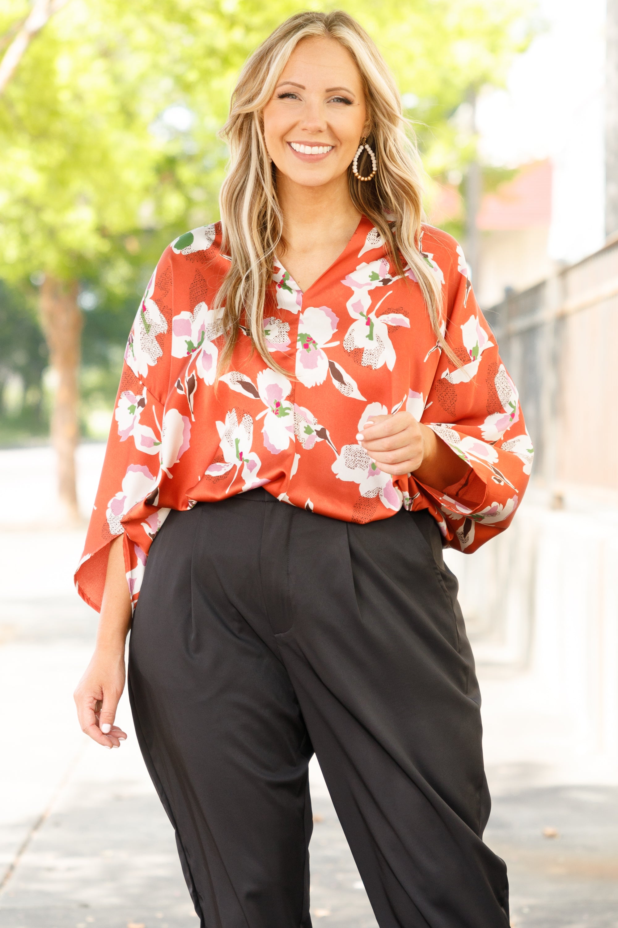 Floral Dreaming Top. Orange