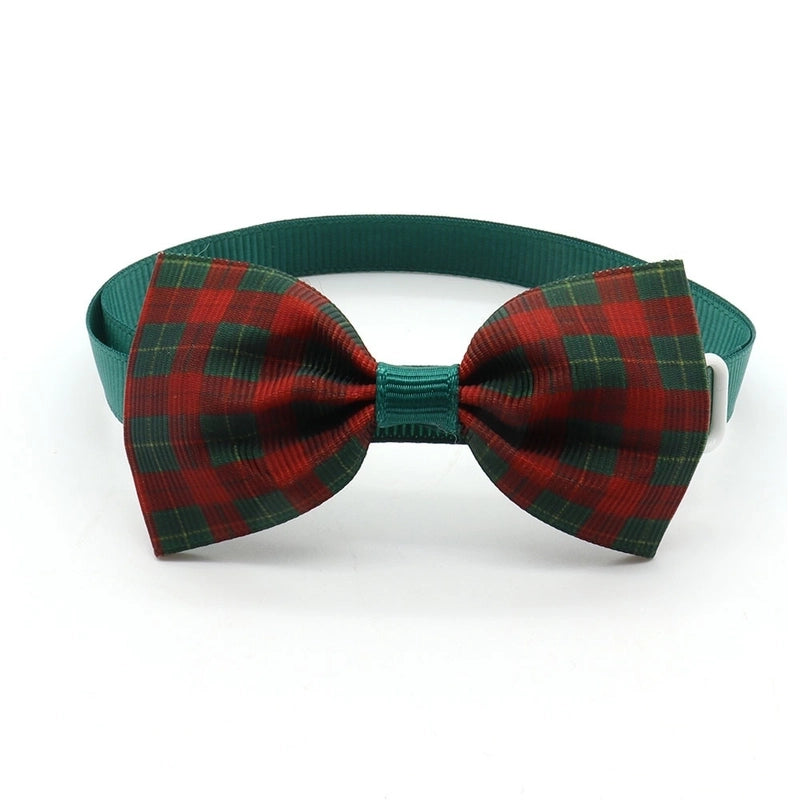 Fashion Pet Dog Cat Tie Collar Accessories Plaid Striped Pet Bow Tie