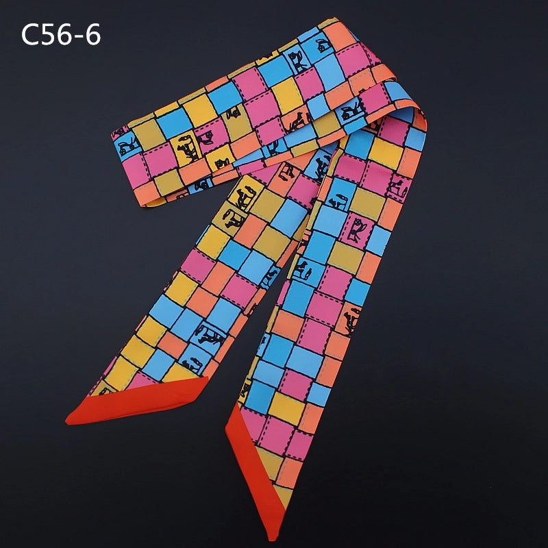 Women's Casual Lattice Satin Silk Scarf