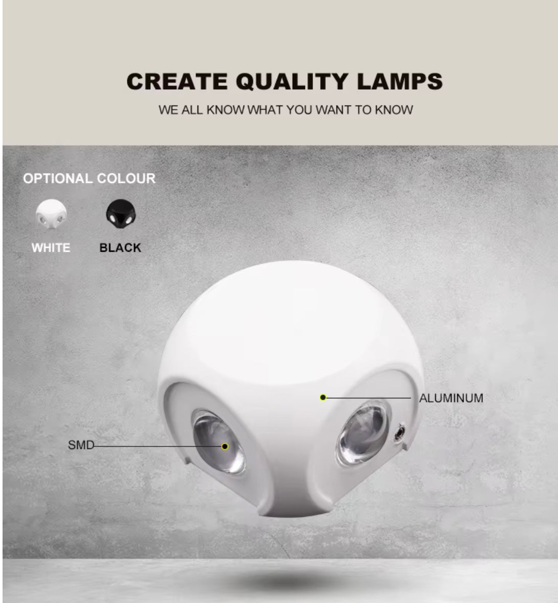 Modern Black LED Wall Light - Round Design