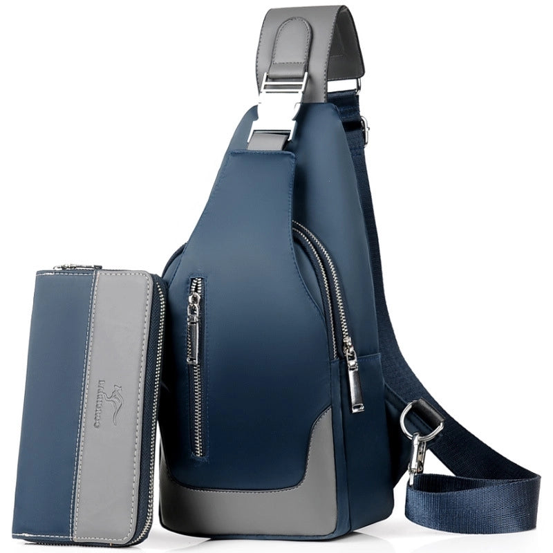 Men's Classic Style Sports Solid Color Oxford Cloth Waist Bags