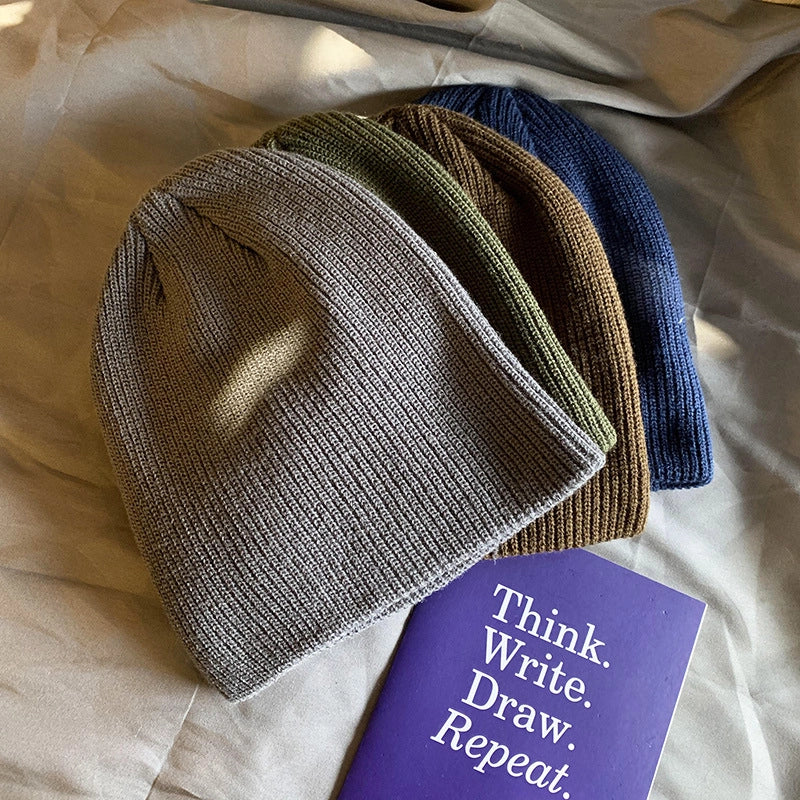 Unisex Basic Solid Color Eaveless Wool Cap