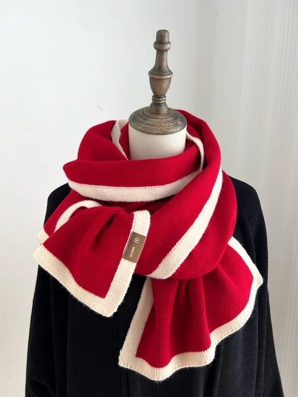 Women's Basic  Color Block Knit Scarf