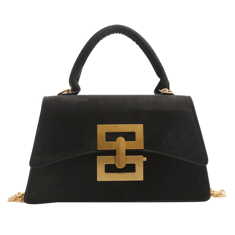 Women's Medium Pu Leather Solid Color Vintage Style Streetwear Square Lock Clasp Crossbody Bag
