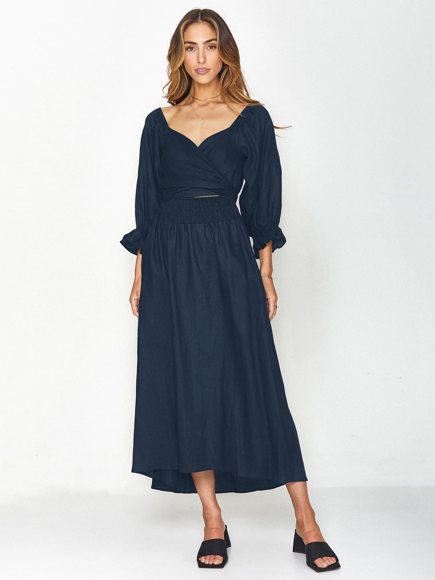 🏖️FRENCH RUFFLED LANTERN SLEEVES MULTI-WEAR DRESS🔥HOT SALE 49% OFF