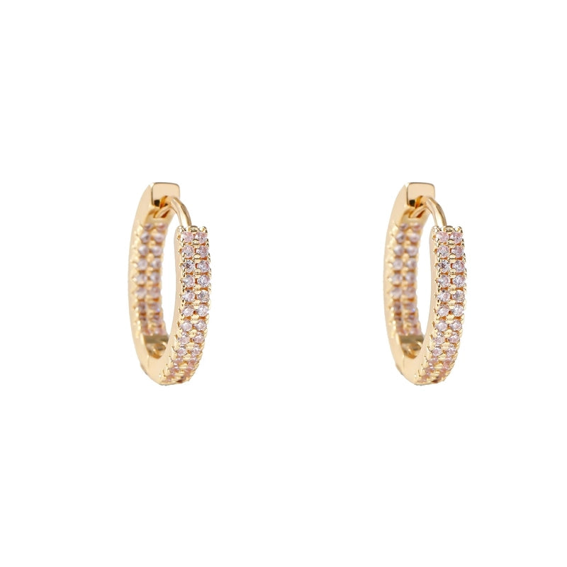S925 Silver Needle  Europe And The United States High Sense Of Light Luxury Commuting Zircon Ear Buckle Female Full Of Drill  Wind Jewelry