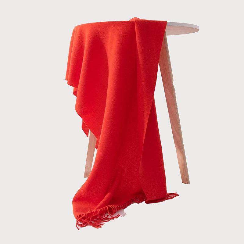 Unisex Classic Style Solid Color Polyester Scarf