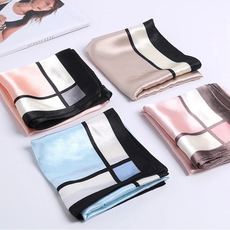 Women's Sweet Geometric Satin Silk Scarves