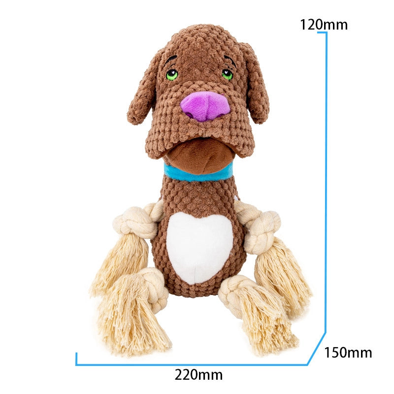Dog Plush Toy Sound Bite-resistant Cotton Rope Dog Bite Molar Interactive Large Dog Puppy Pet Supplies