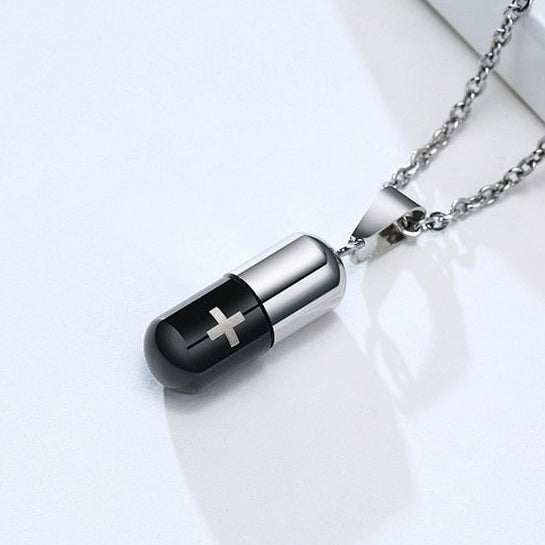 Hollow Pill Case Necklace