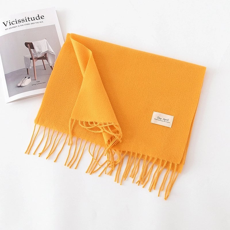 Women's Sweet Solid Color Polyester Scarf