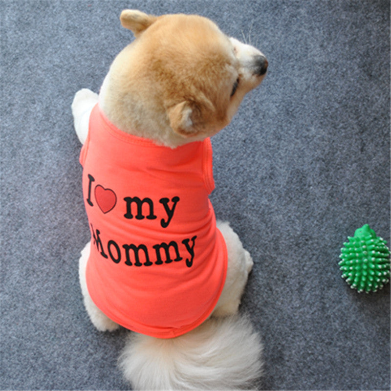 Letter Printed Cotton Dog Vest