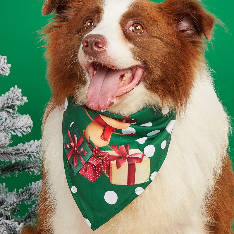 Minimalist Polyester Christmas Christmas Tree Santa Claus Pet Saliva Towel