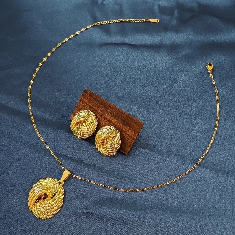Elegant Classical Geometric 304 Stainless Steel Plating Jewelry Set