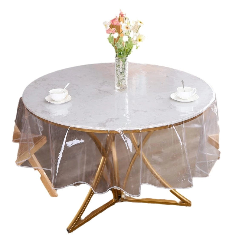 Transparent Locking Edge Tablecloth PVC Transparent Tablecloth 12 Silk Thickness Transparent Tablecloth Round Square Transparent Tablecloth