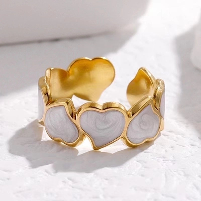 Retro Geometric Stainless Steel Gold Plated Plating Open Rings