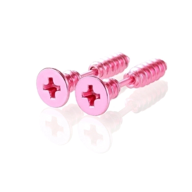 Fashion Solid Color Stainless Steel Ear Studs 1 Piece