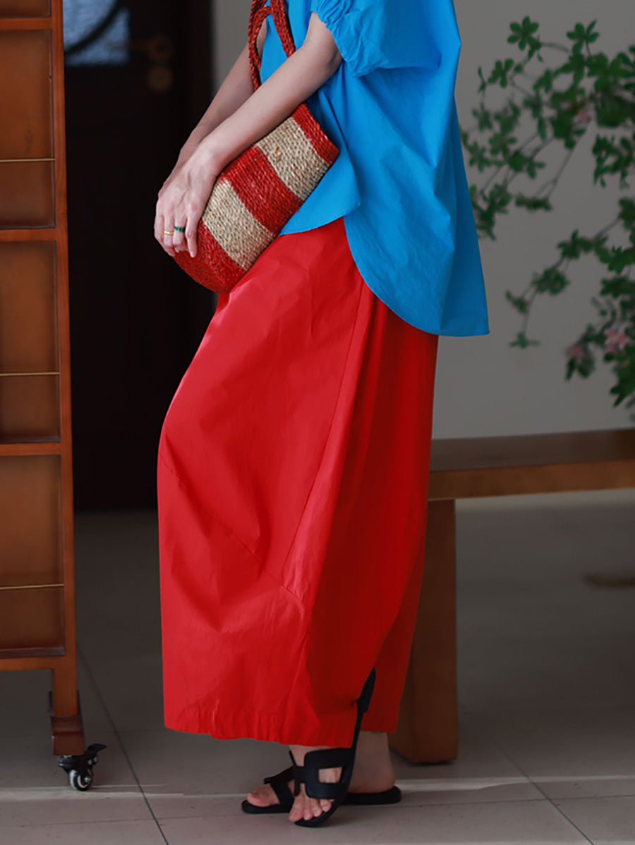 Women Summer Casual Pure Color 100%Cotton Harem Pants