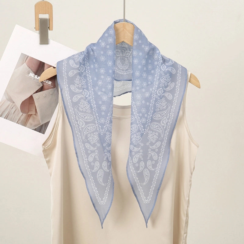 Women's Elegant Basic Solid Color Cotton Silk Scarf