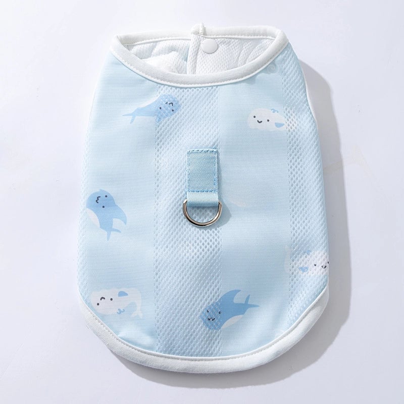 Hippy Dog Summer Breathable Dog Full Print Traction Vest Cool Clothes Pet Cooling Heat Prevention Traction Dog Clothes