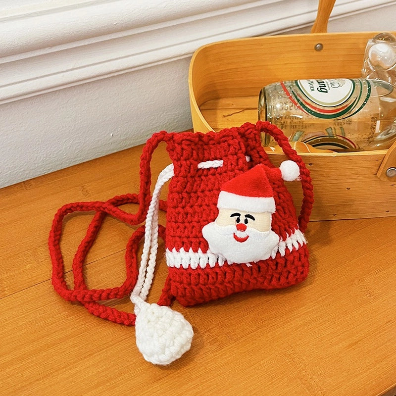 Women's Mini Yarn Color Block Vintage Style Classic Style Bucket String Bucket Bag
