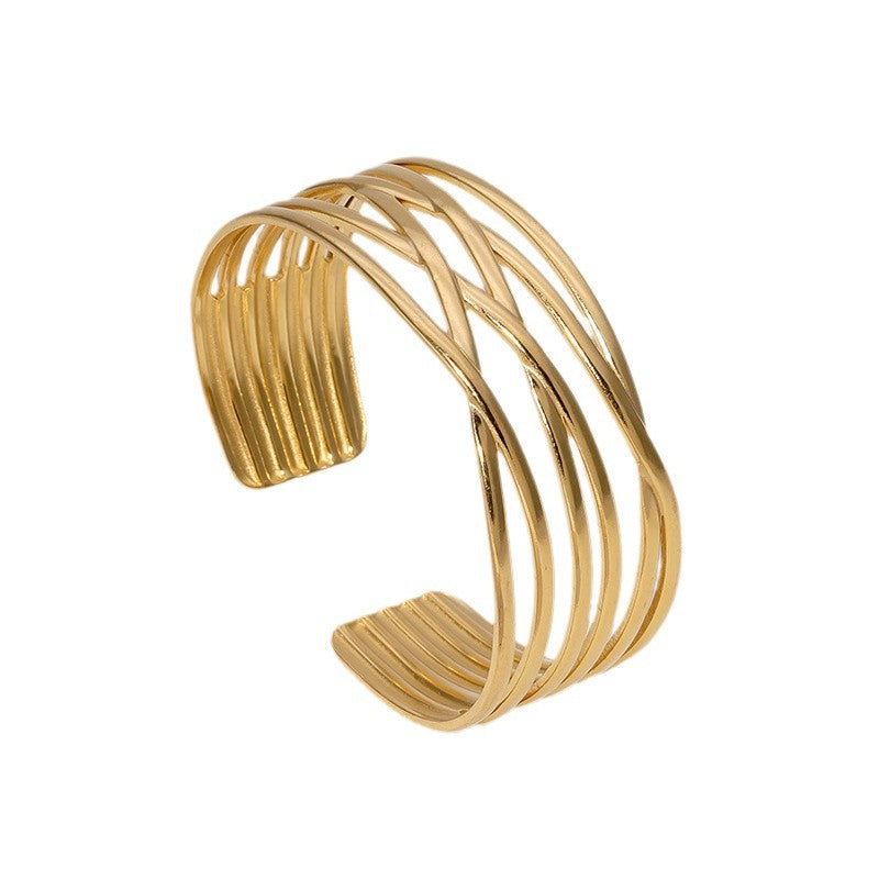 Geometric Irregular Simple Cold Style Personality Fashion Gold-Plated Stainless Steel Bracelet Bracelet