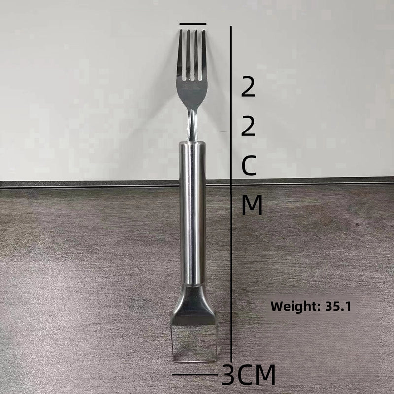 Stainless Steel Double Watermelon Cutter Fruit Fork Multifunctional Splitting Tool Pulp Cut To Eat Watermelon Artifact