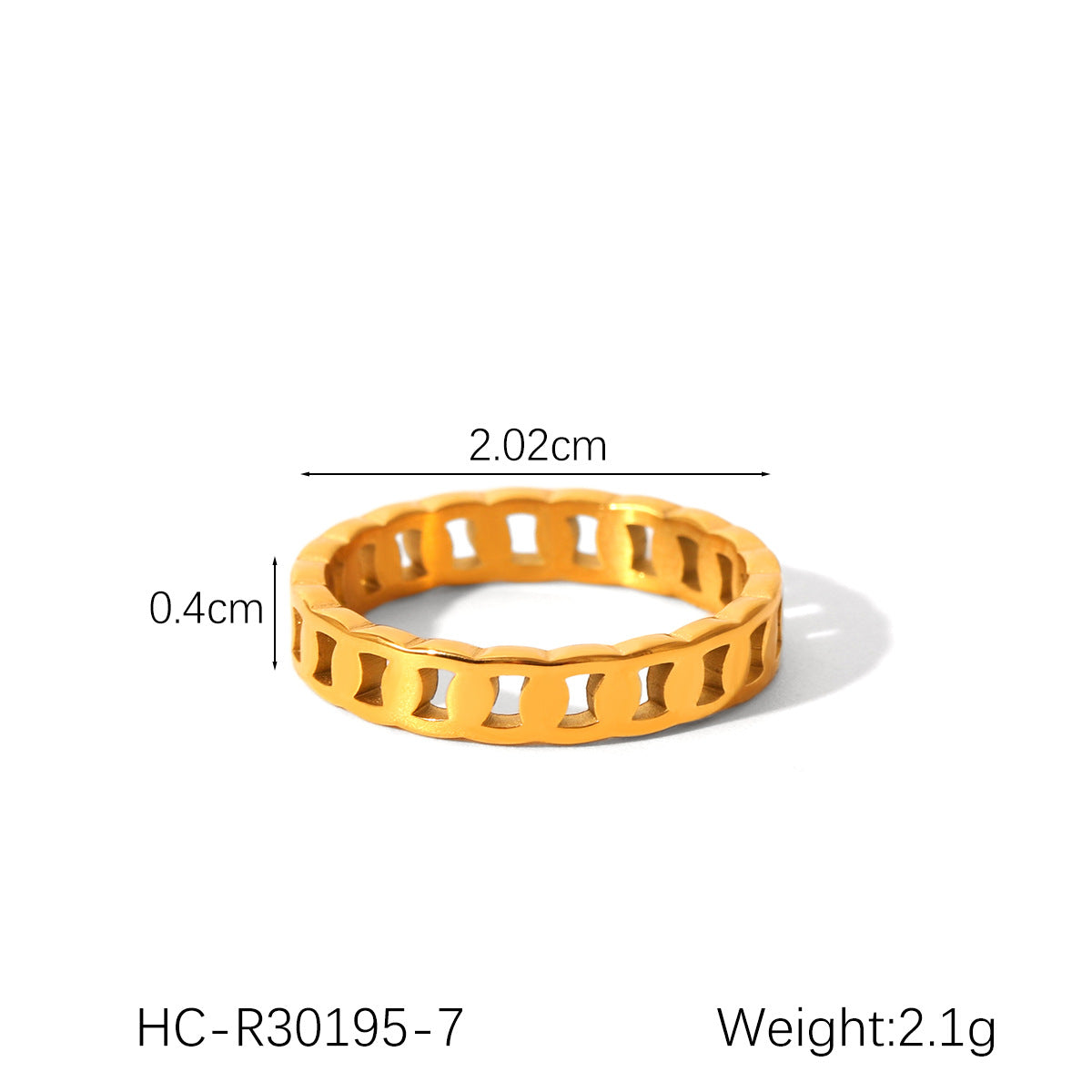 Ins Style Simple Stainless Steel Ring Diamond Ring Female 18K Gold Polished Titanium Steel Ring