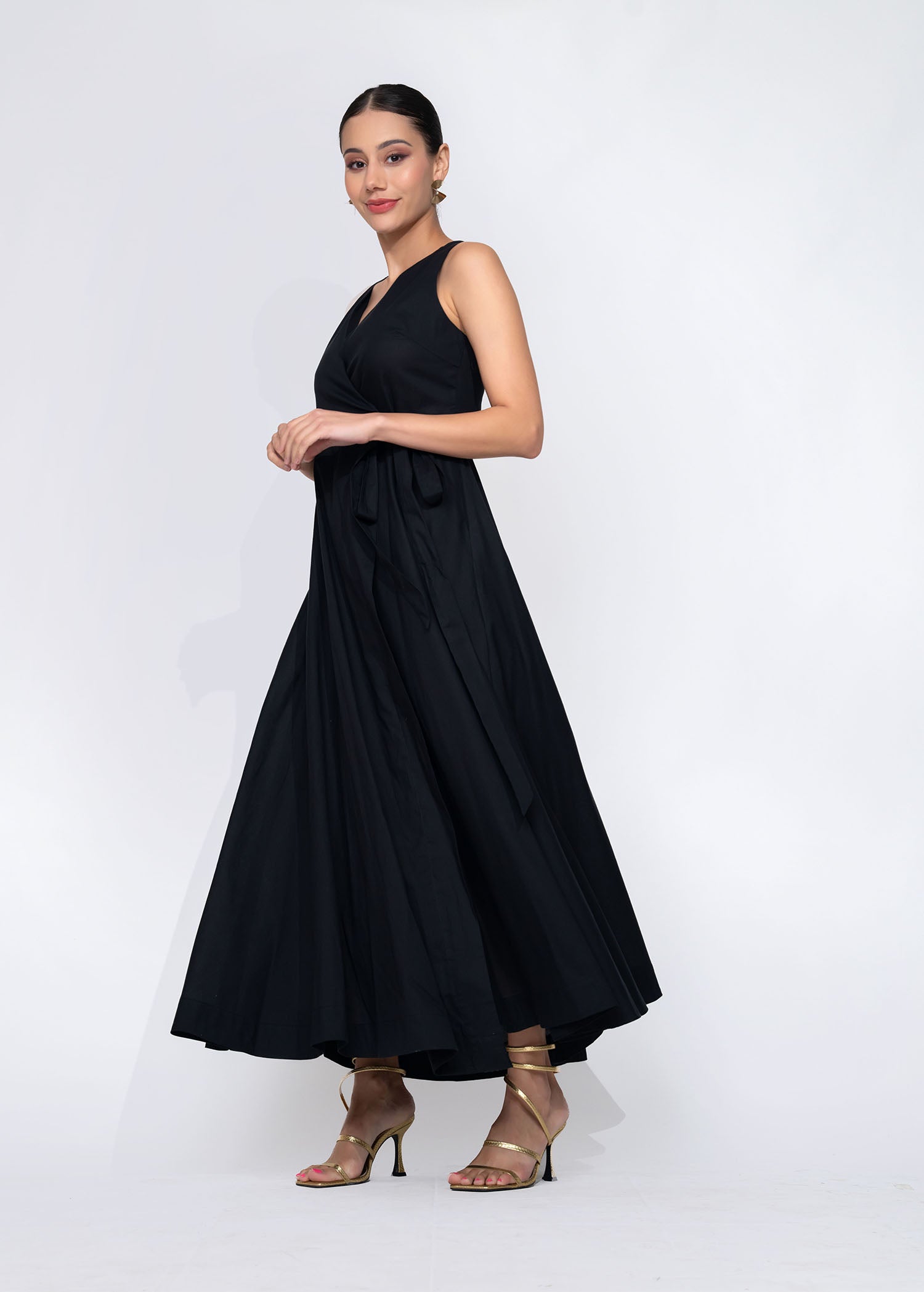 Sleeveless Maxi Wrap Dress