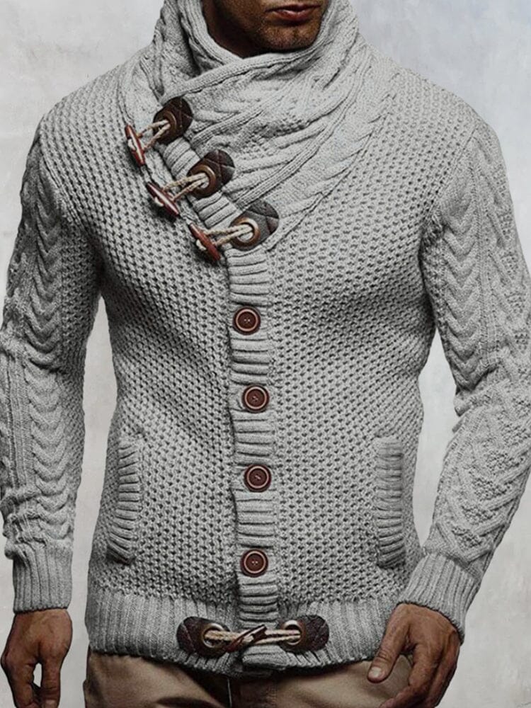 Fashion Knitted High Collar Button Sweater