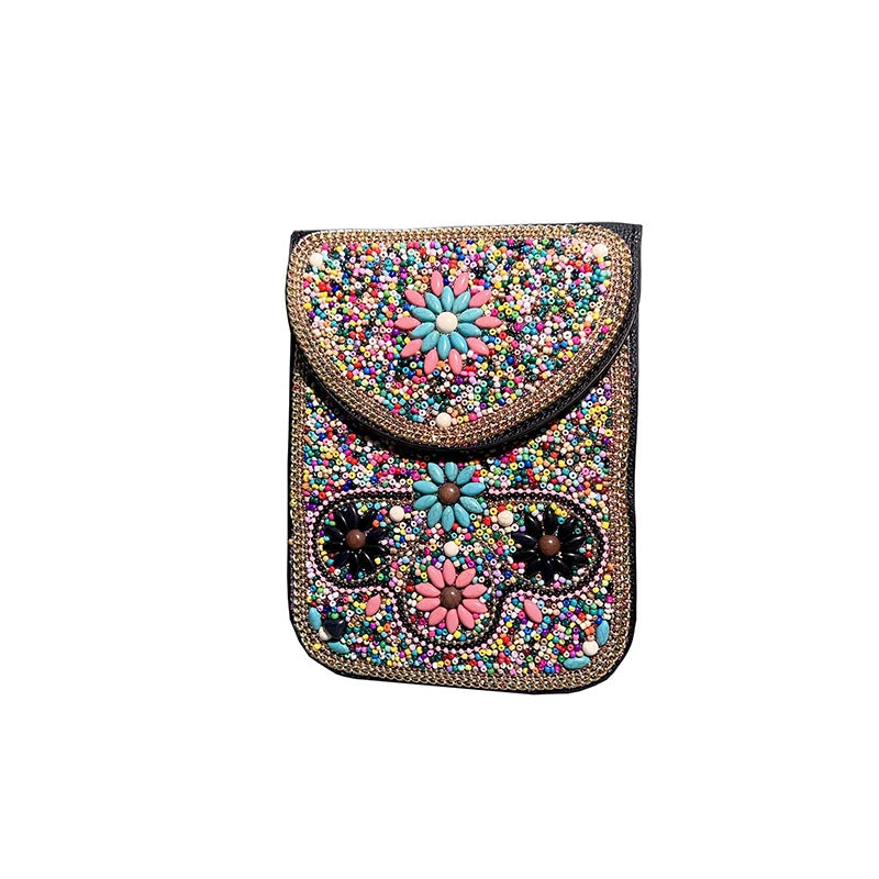 Women's Pu Leather Flower Vintage Style Classic Style Square Magnetic Buckle Phone Wallets
