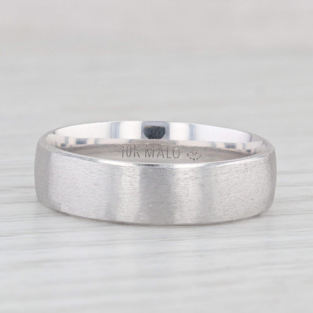 Brushed Men's Wedding Band 10k White Gold Size 10 Comfort Fit Ring