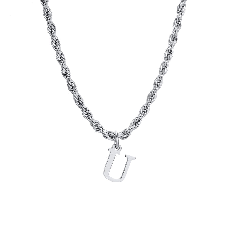 Minimalist Letter Stainless Steel Gold Plated Pendant Necklace