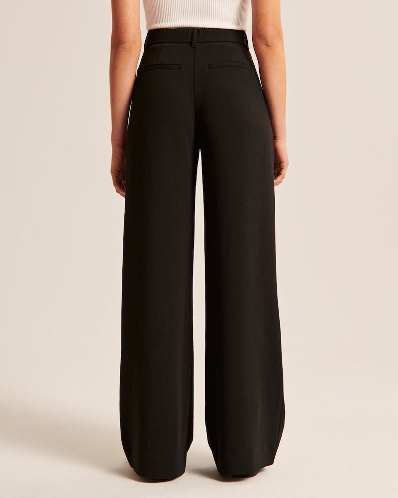 Icy Tailored Crepe Wide-Leg Pants