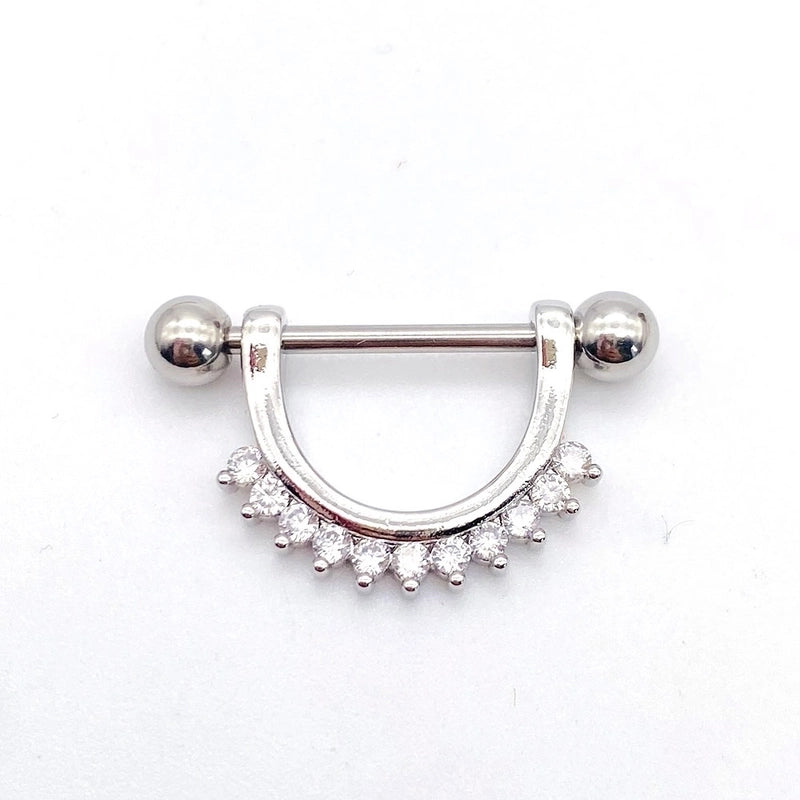 Fashion Leaf Star Wings Stainless Steel Inlaid Zircon Nipple Ring 1 Piece