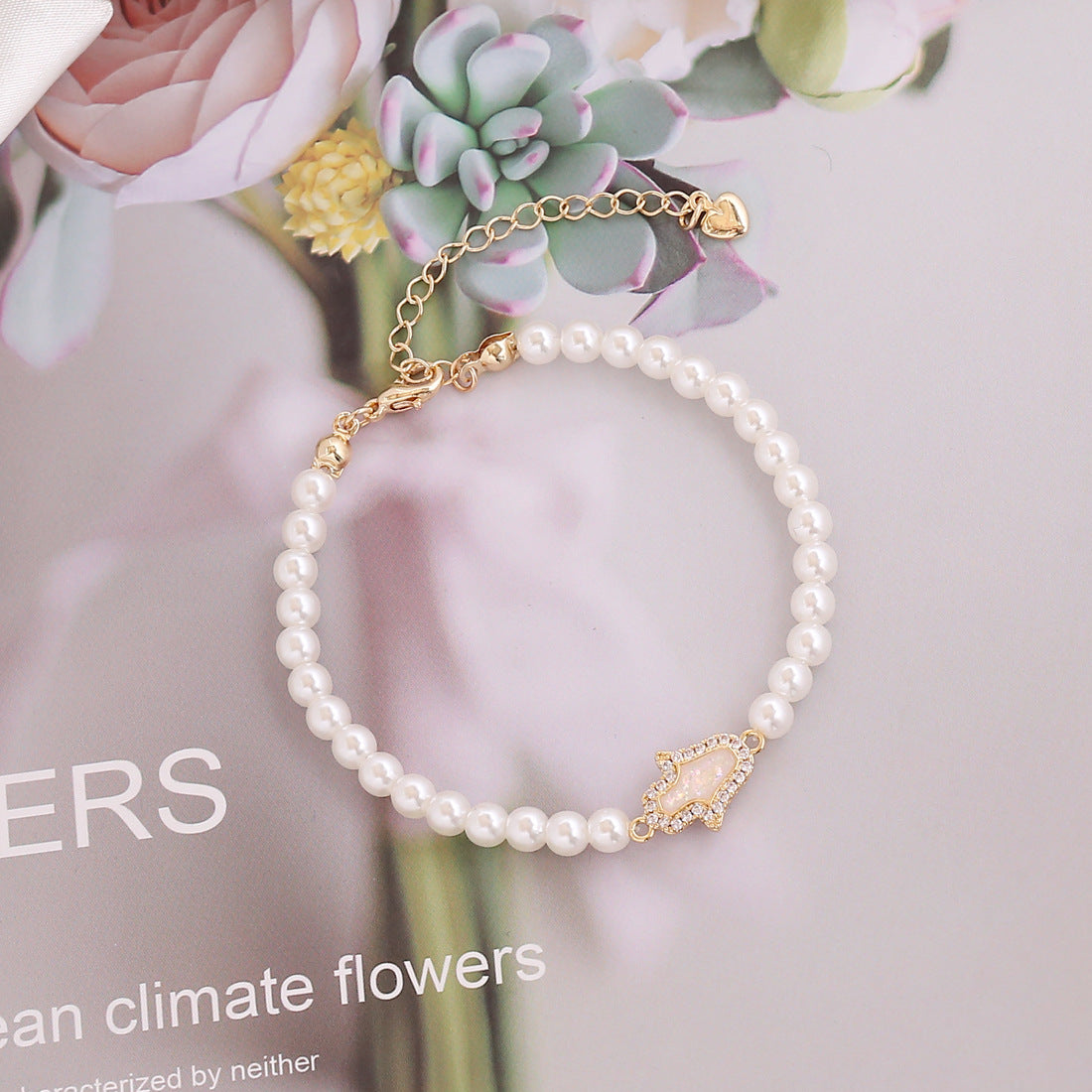 Women IG Style Palm Alloy Electroplating Bracelets